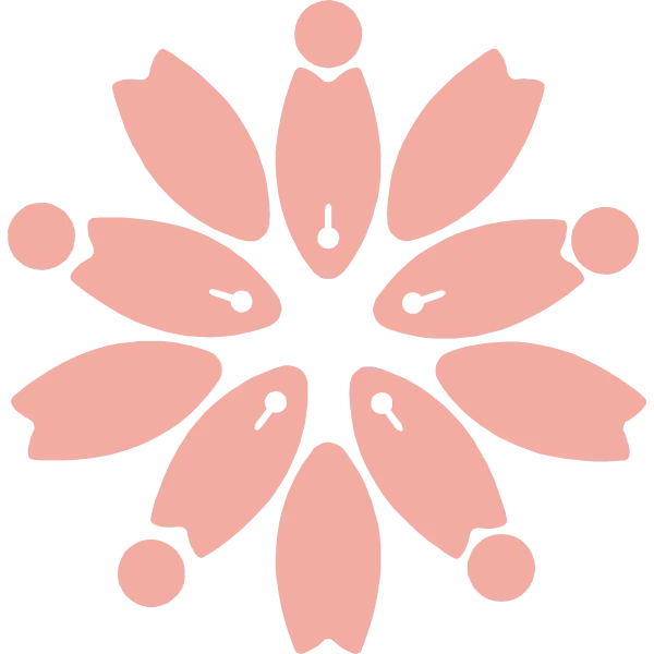 芝桜の花びらを模した図柄です。桜色(秩父いわざくら色)の花紋様です。