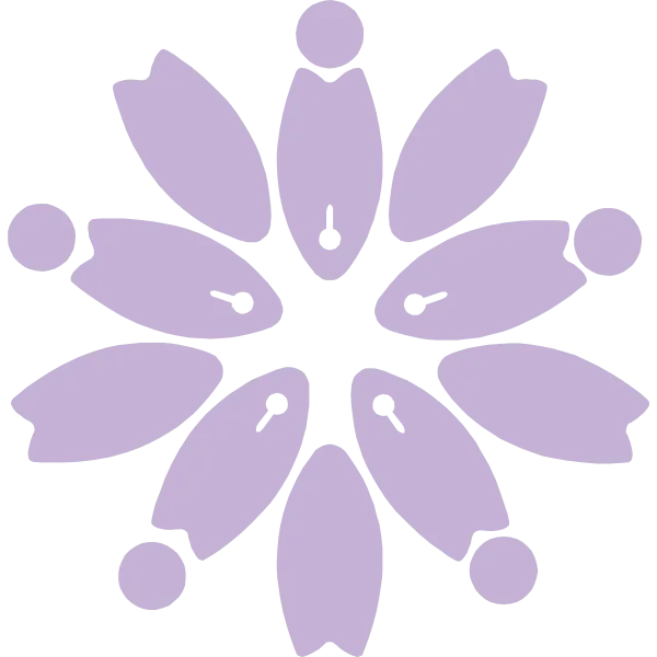 芝桜の花びらを模した図柄です。薄紫色(花笠鉾色)の花紋様です。